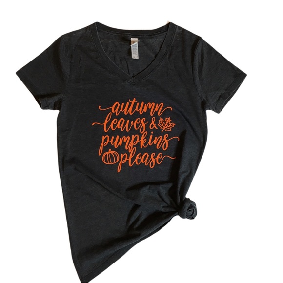 Women’s Threadfast Apparel Fall Custom Short Sleeve Shirt Autumn Pumpkins Cute - Picture 7 of 10